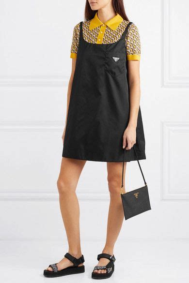 prada shell mini dress|Black Sablè Compact Mini.